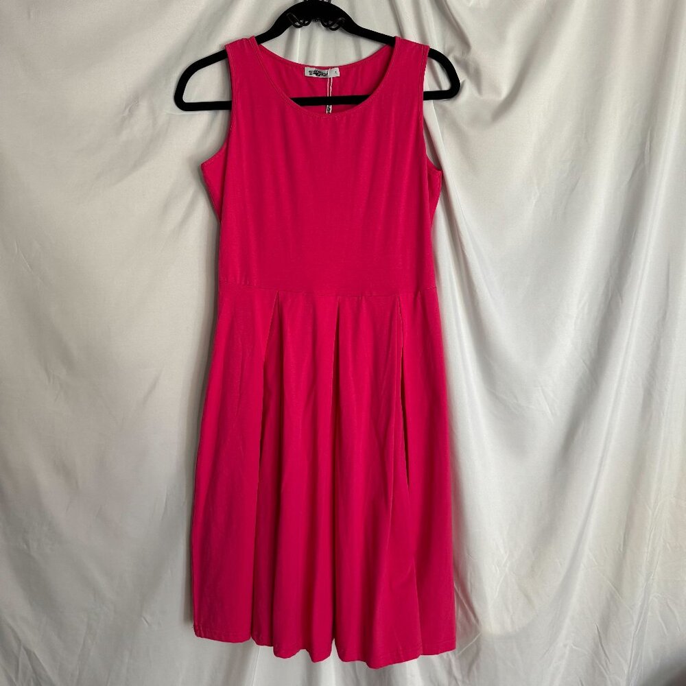 Women's Fit and Flare Sleeveless Scoop Neck Skater Dress M